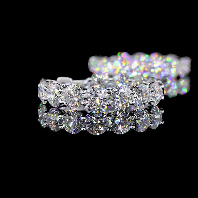 12ctw Prong Round Hoop Earrings