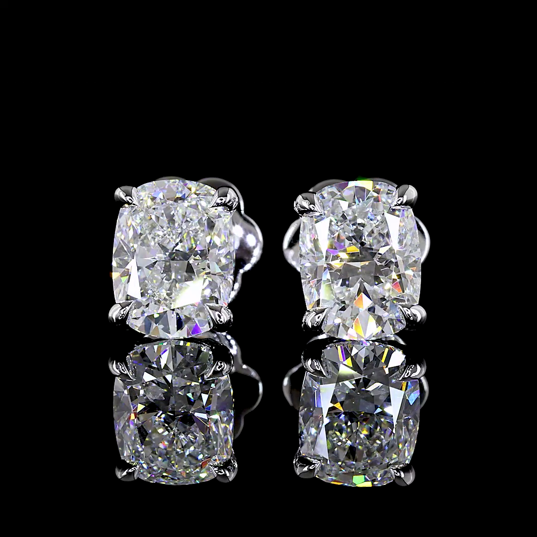 2-1/2ctw Prong Cushion Stud Earrings