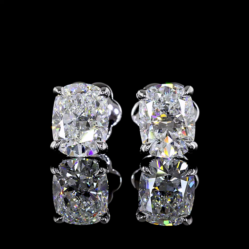 2-1/2ctw Prong Cushion Stud Earrings