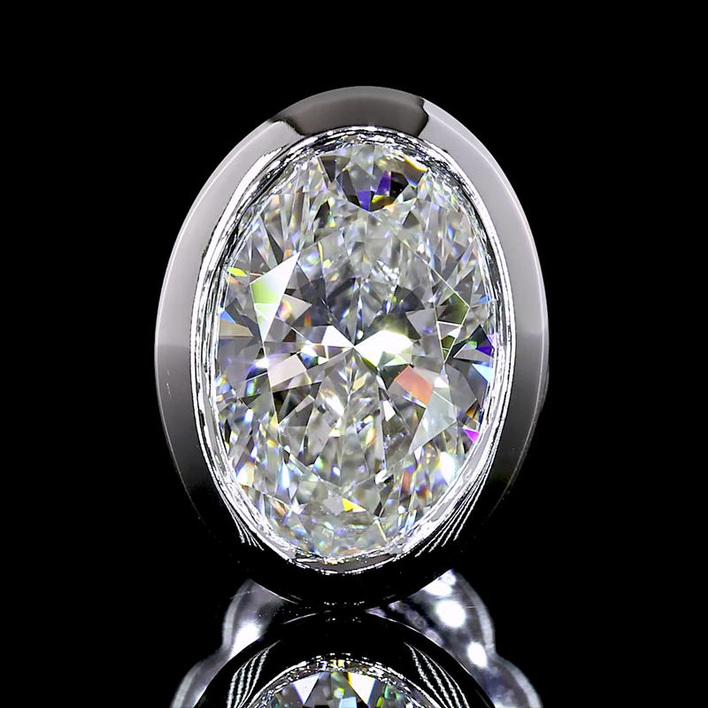 2ctw Bezel Oval Stud Earrings