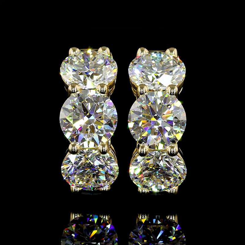 6ctw Prong Round Huggie Earrings