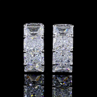 4ctw Prong East West Radiant Huggie Earrings