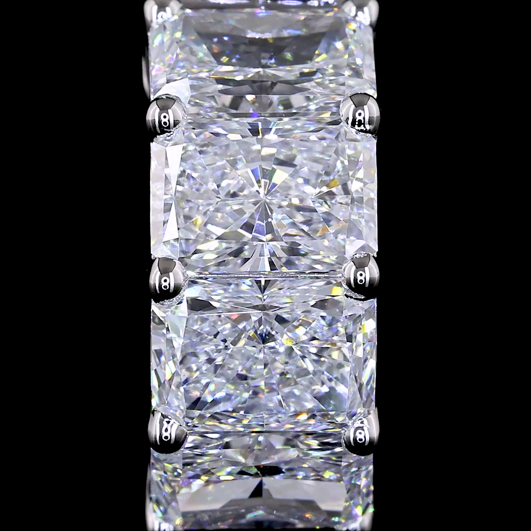 4ctw Prong East West Radiant Huggie Earrings