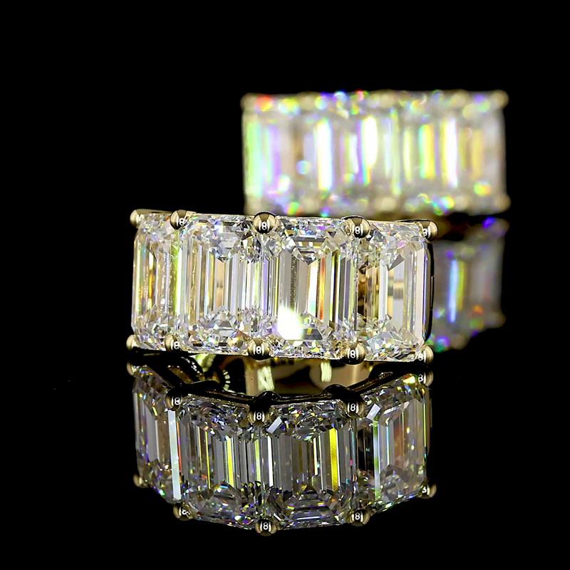 6ctw Prong East West Emerald Huggie Earrings