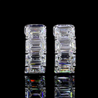 12ctw Prong East West Emerald Huggie Earrings