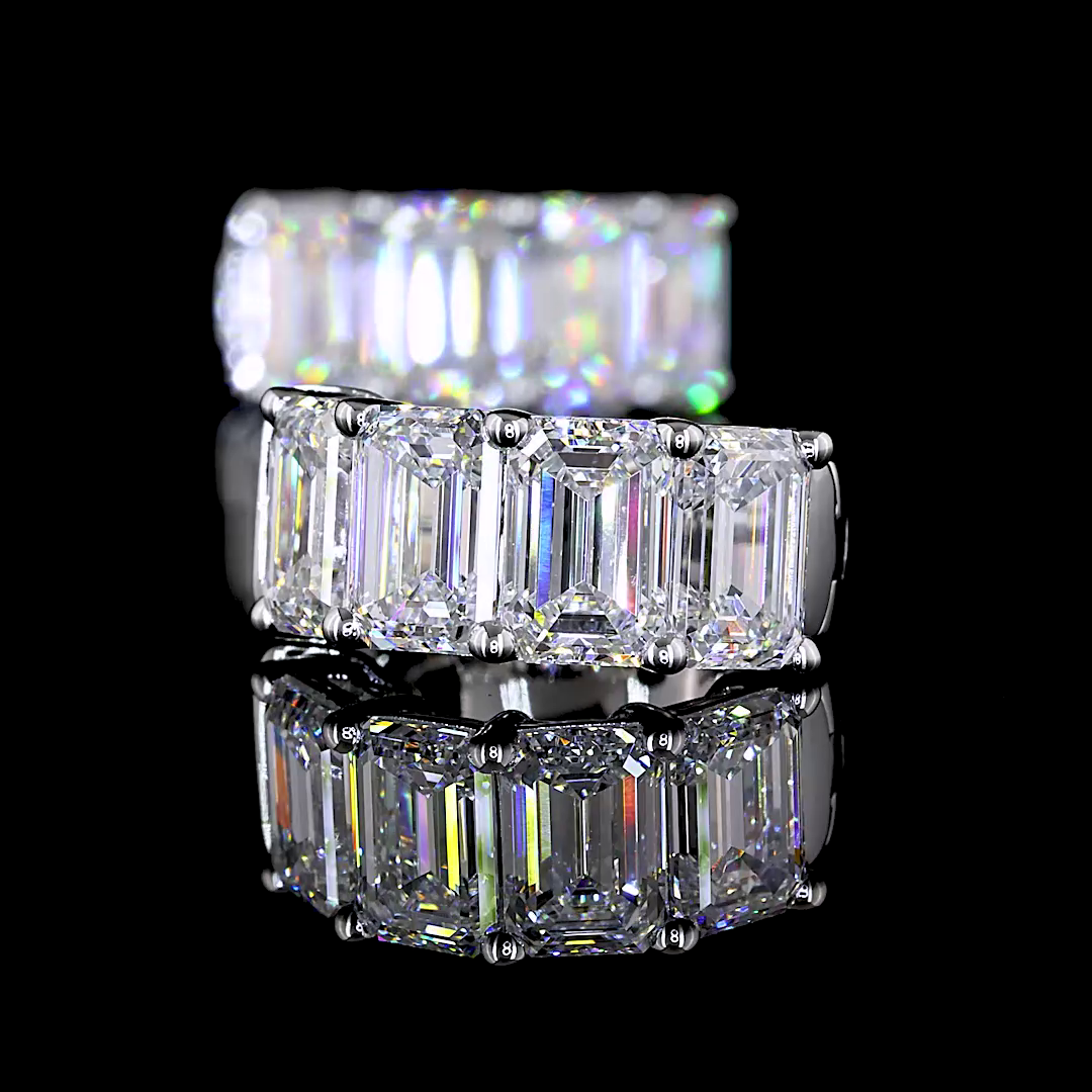 12ctw Prong East West Emerald Huggie Earrings