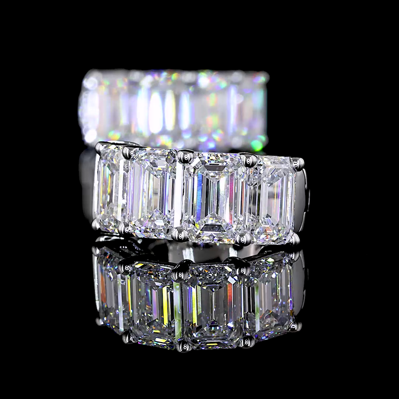 12ctw Prong East West Emerald Huggie Earrings