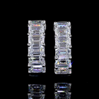 2ctw Prong East West Emerald Huggie Earrings