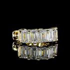 2ctw Prong East West Emerald Huggie Earrings