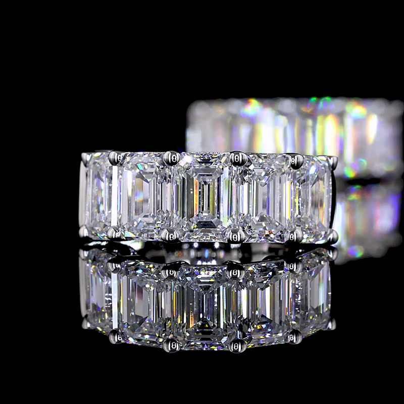 3-1/4ctw Prong East West Emerald Huggie Earrings
