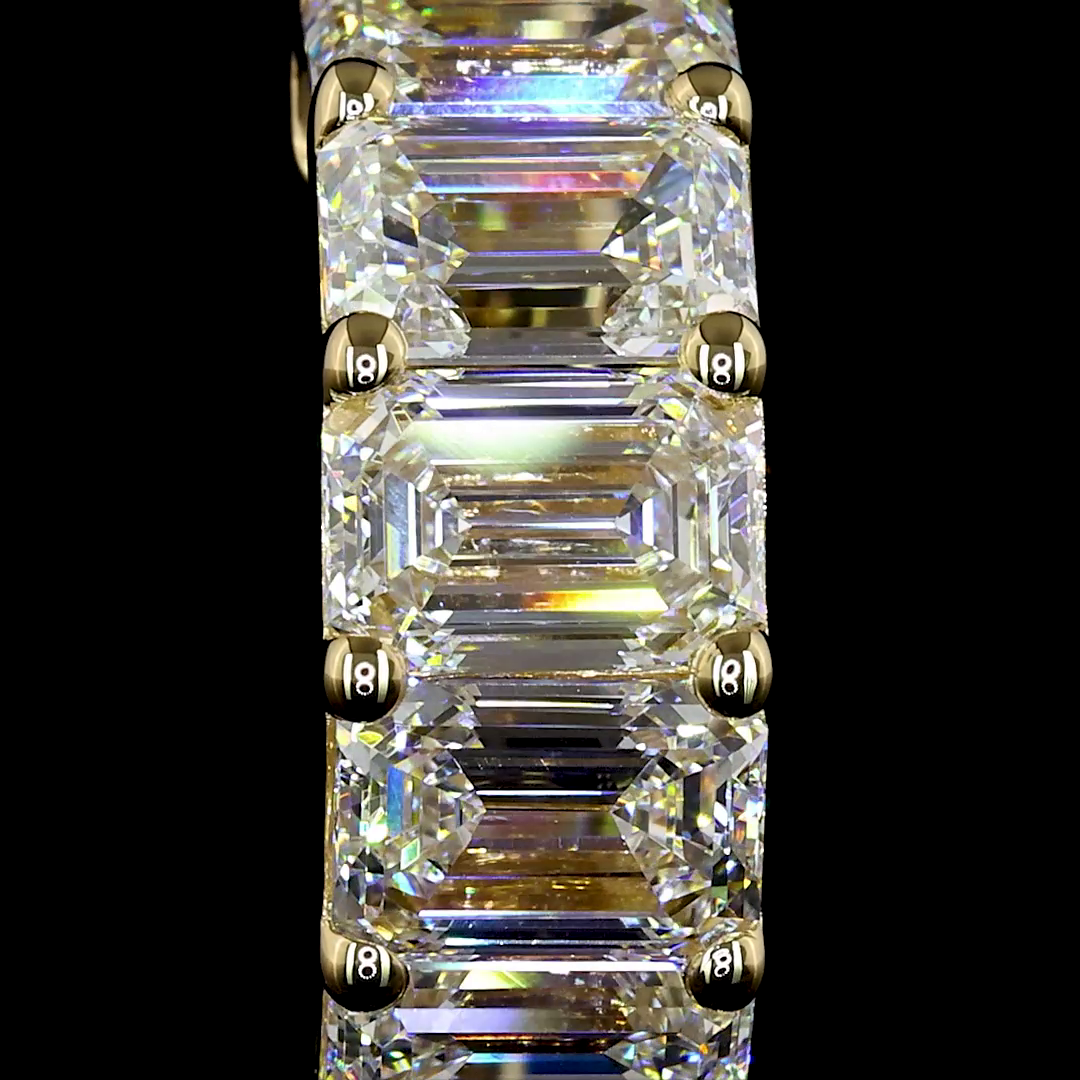 3-1/4ctw Prong East West Emerald Huggie Earrings