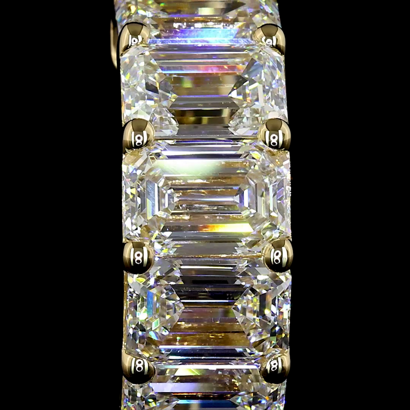 3-1/4ctw Prong East West Emerald Huggie Earrings