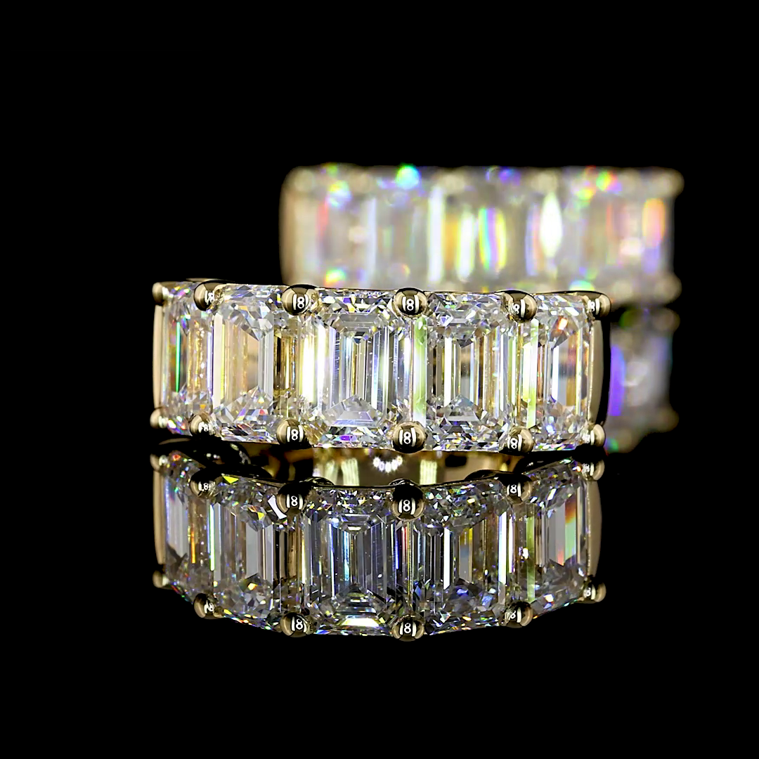 3-1/4ctw Prong East West Emerald Huggie Earrings