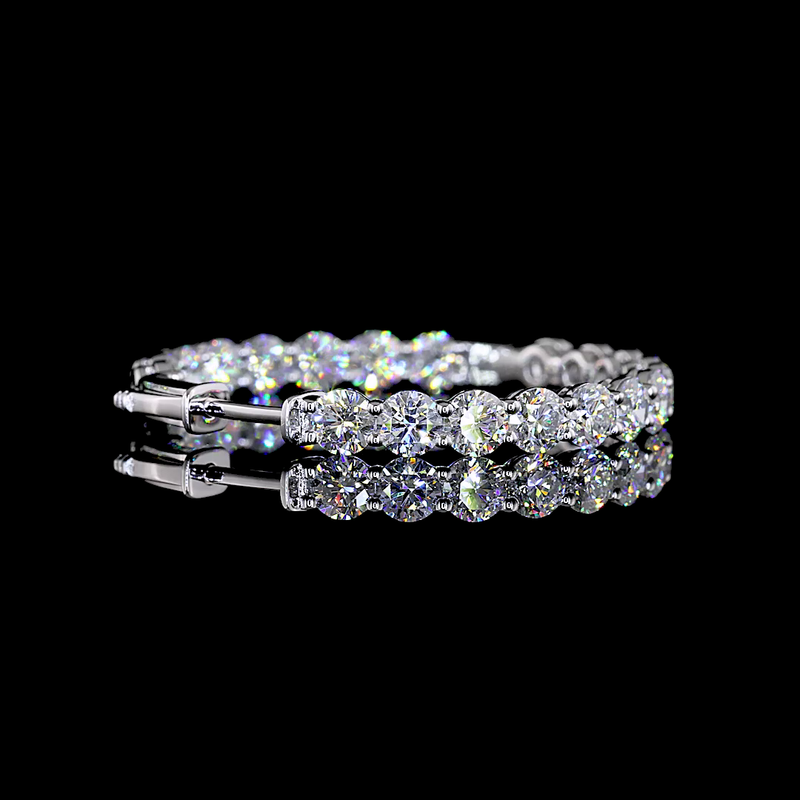6ctw Prong Round Hoop Earrings