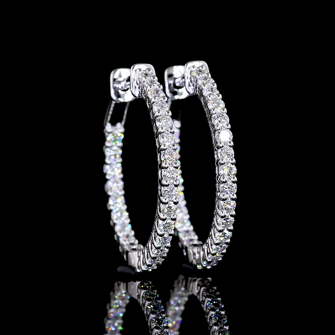 1ctw Prong Round Hoop Earrings