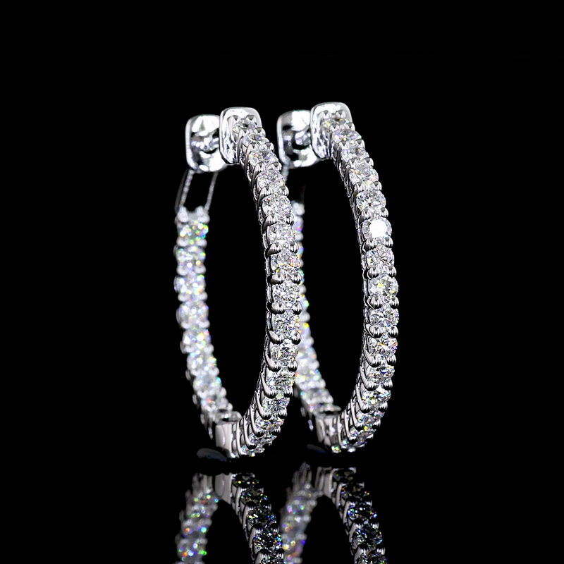 1ctw Prong Round Hoop Earrings