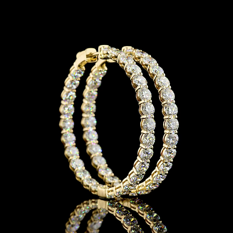 10ctw Prong Round Hoop Earrings