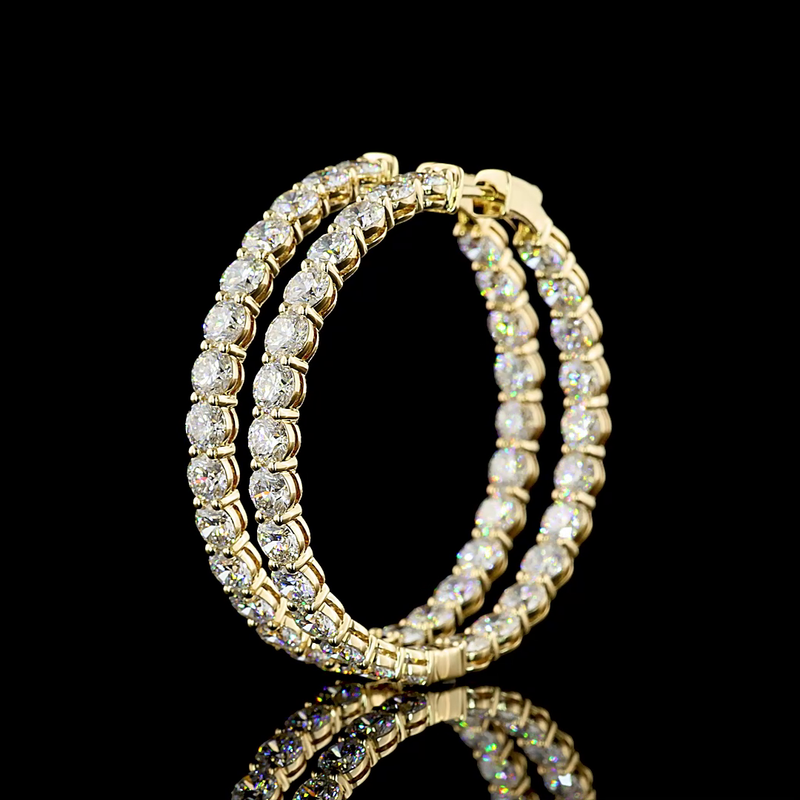 10ctw Prong Round Hoop Earrings