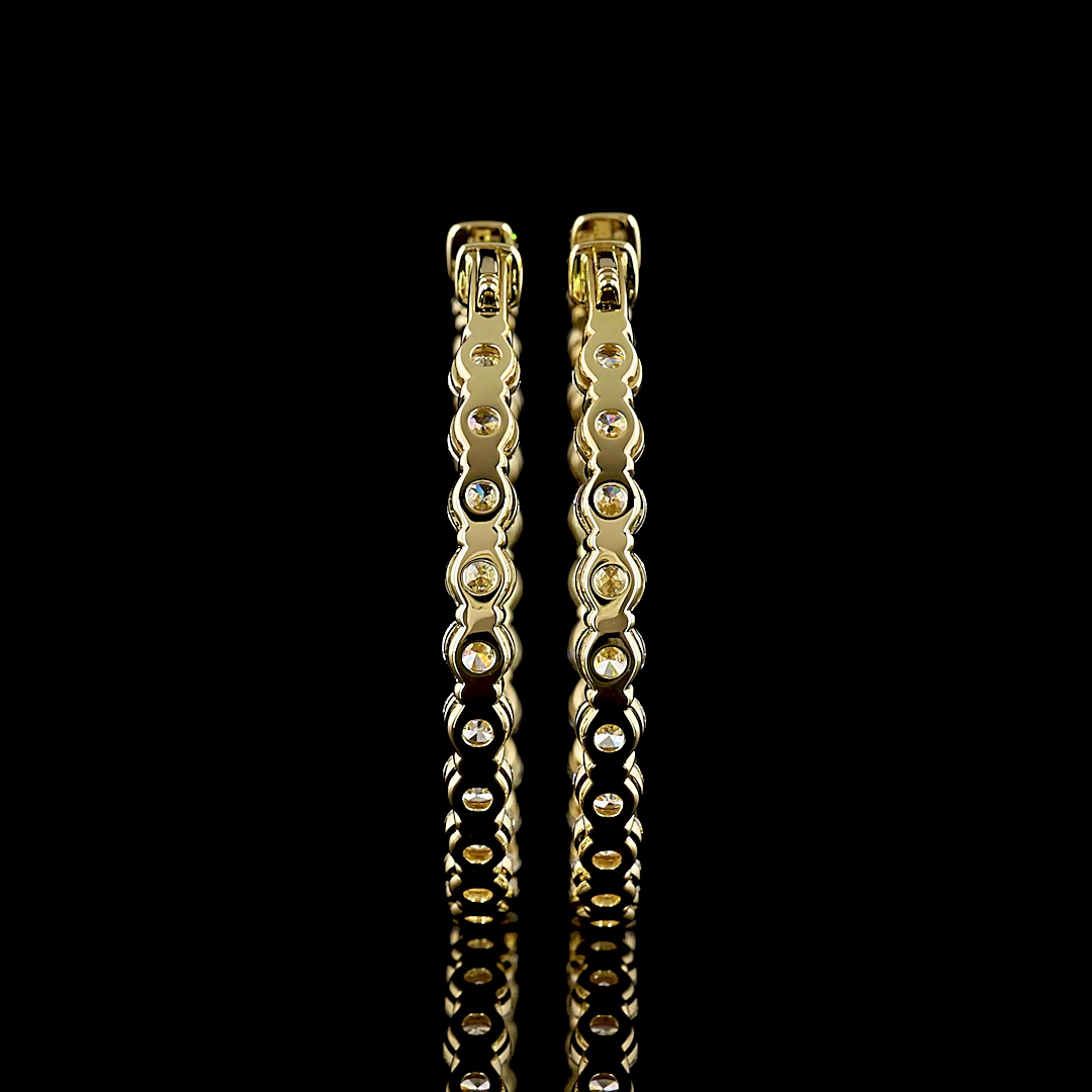 10ctw Prong Round Hoop Earrings