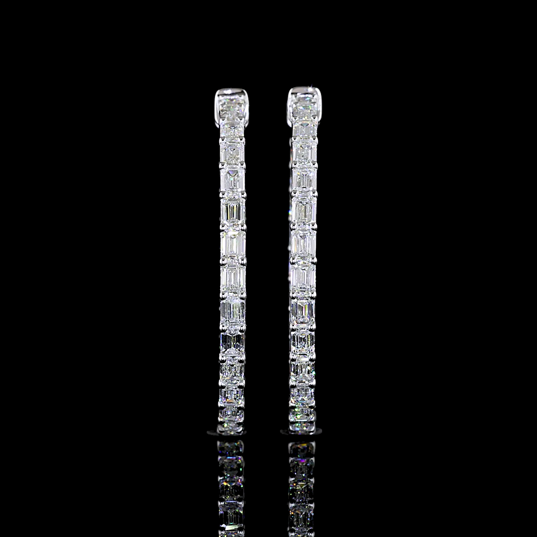 5ctw Prong Emerald Hoop Earrings