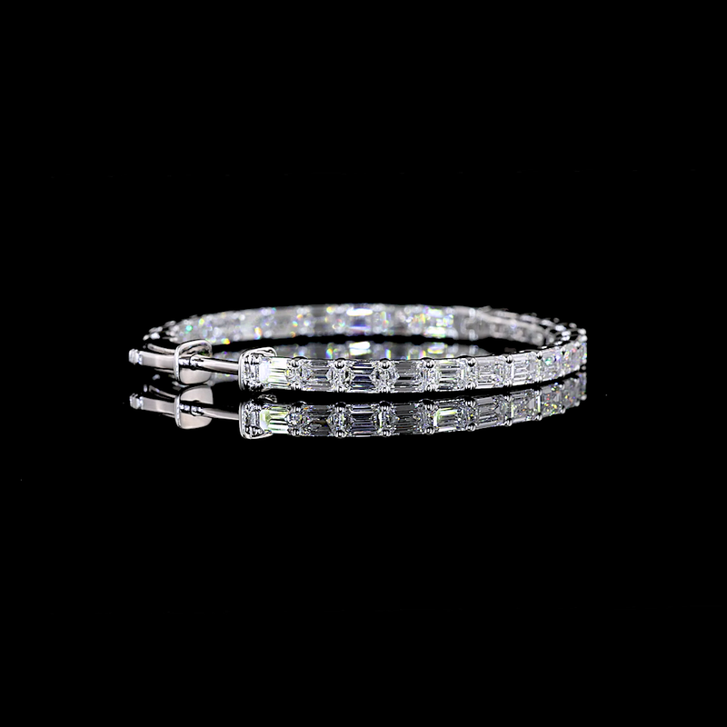 5ctw Prong Emerald Hoop Earrings
