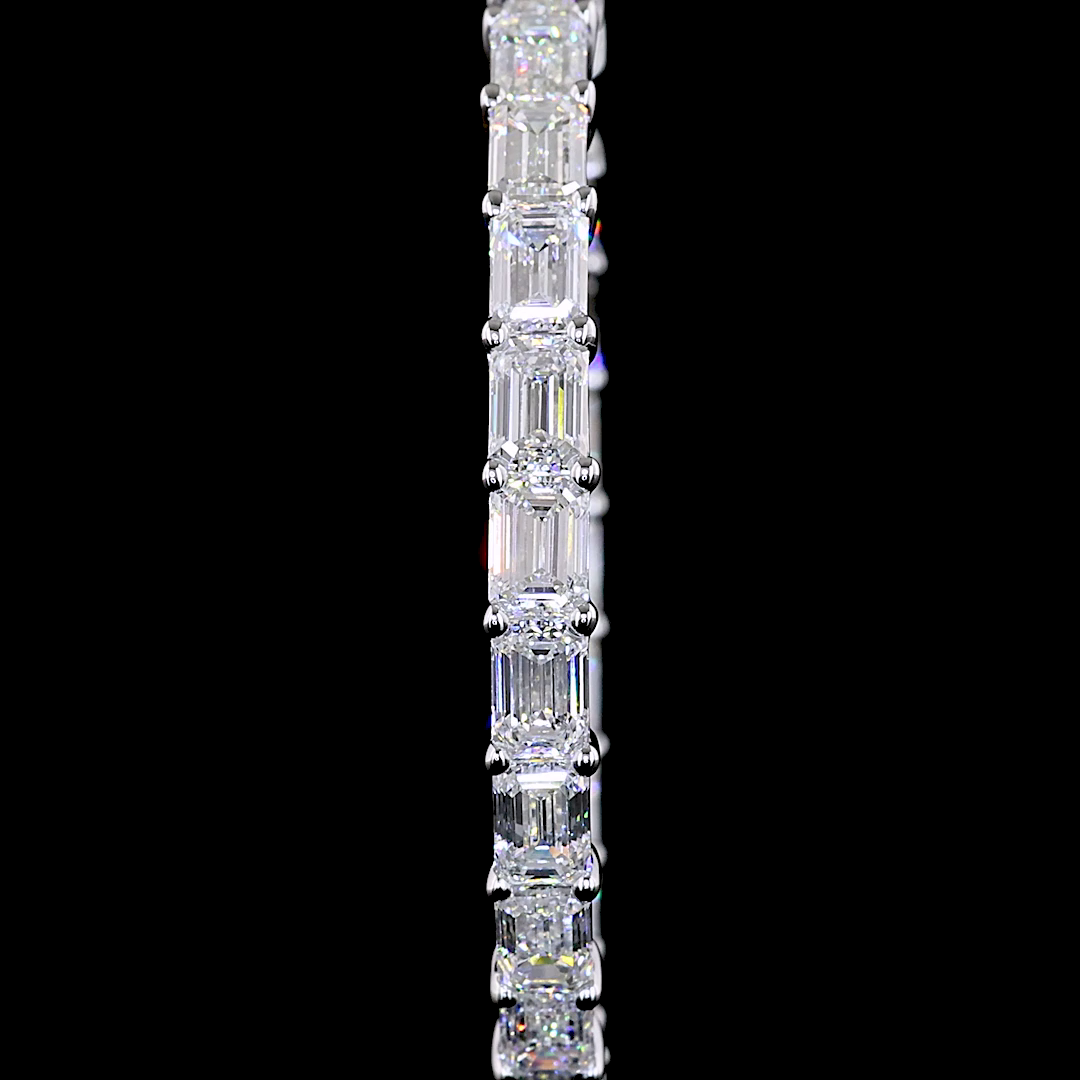 7ctw Prong Emerald Hoop Earrings