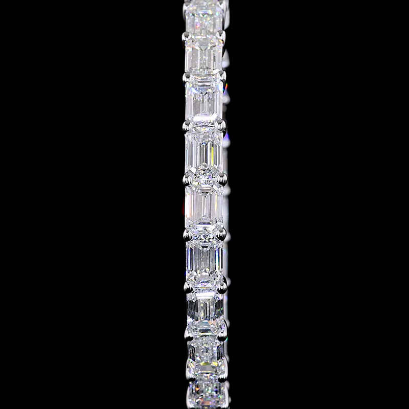 7ctw Prong Emerald Hoop Earrings