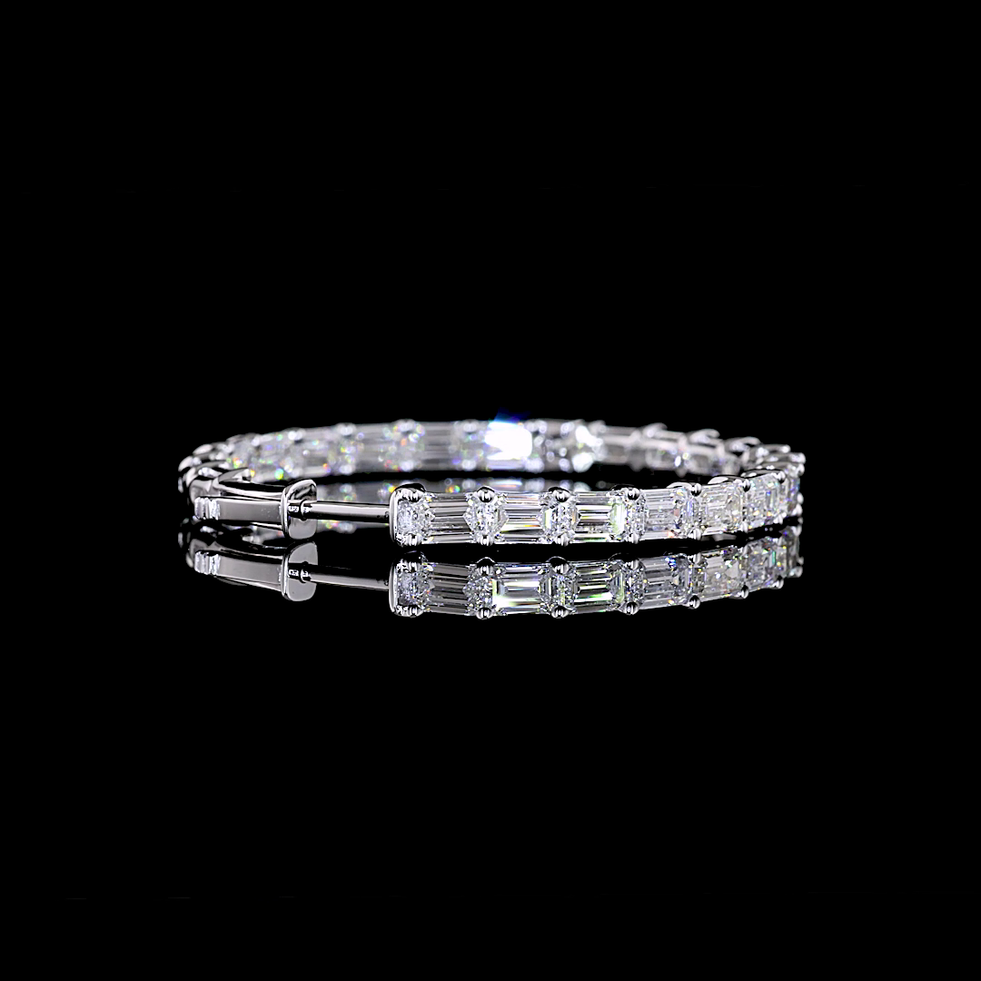 7ctw Prong Emerald Hoop Earrings