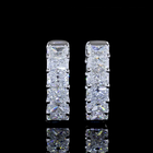 2-1/4ctw Prong East West Radiant Huggie Earrings