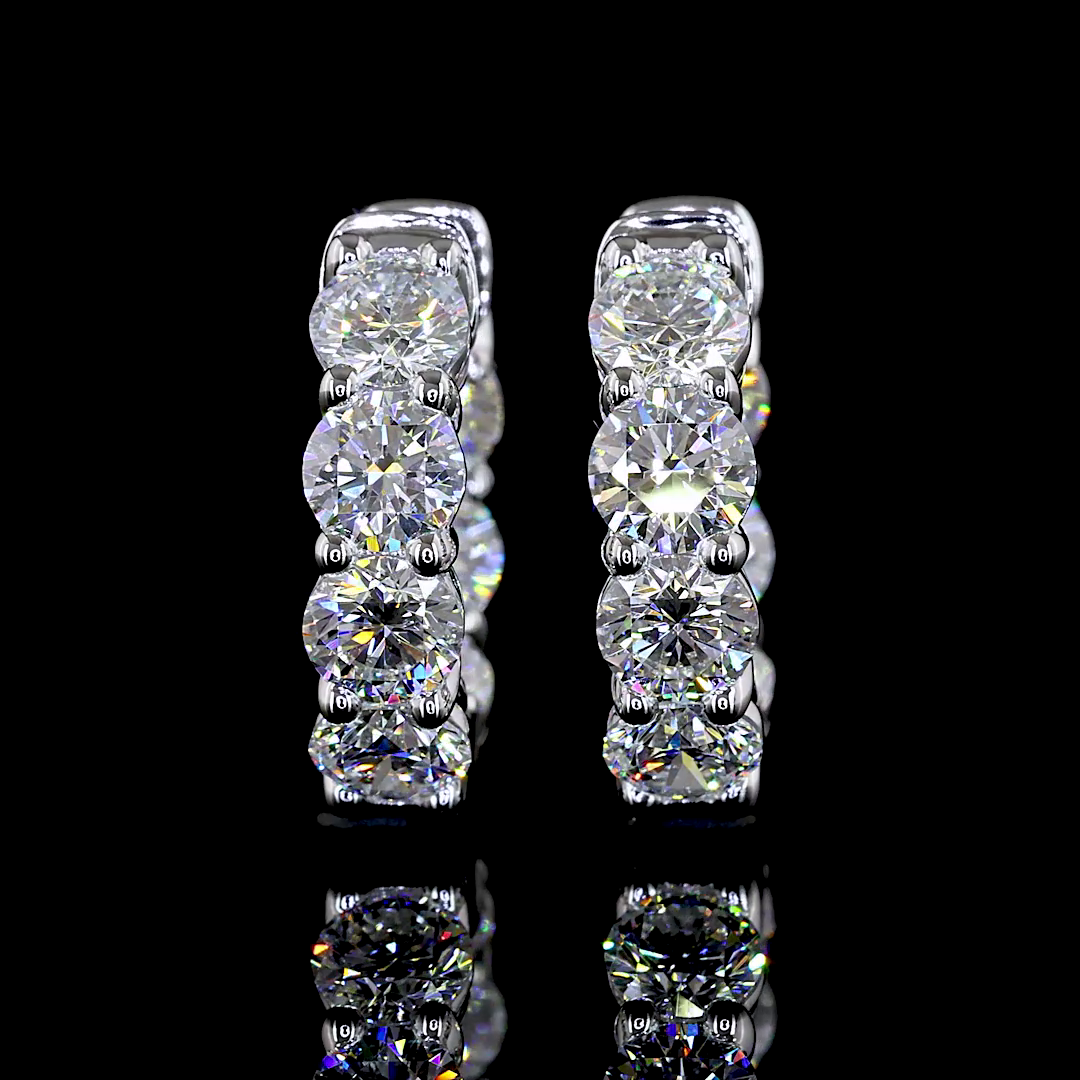 2-3/4ctw Prong Round Huggie Earrings