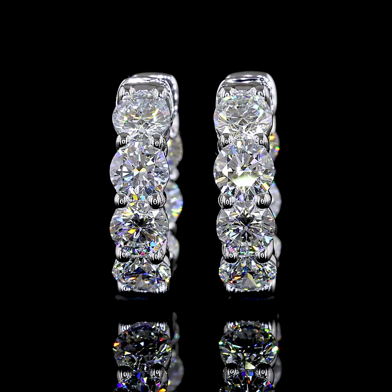 2-3/4ctw Prong Round Huggie Earrings