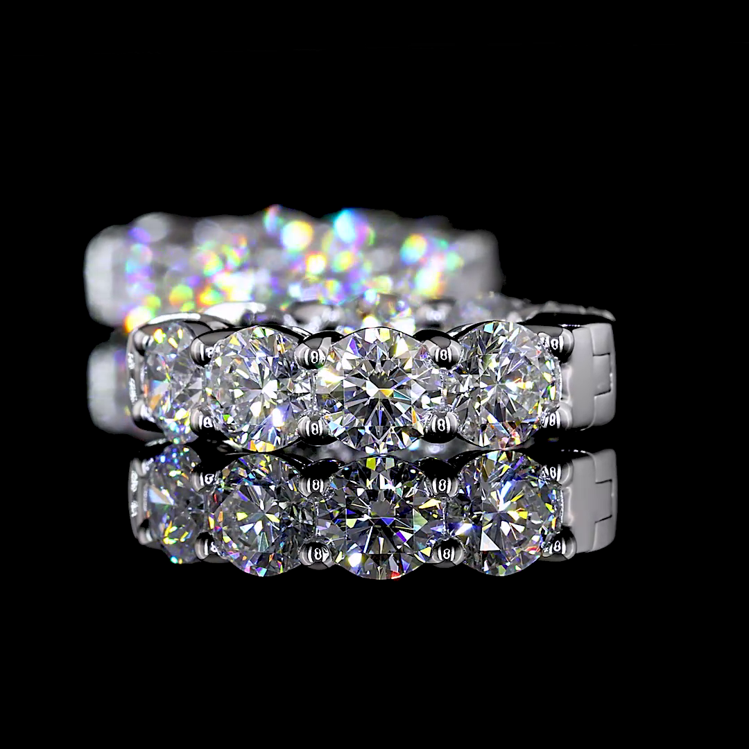 2-3/4ctw Prong Round Huggie Earrings