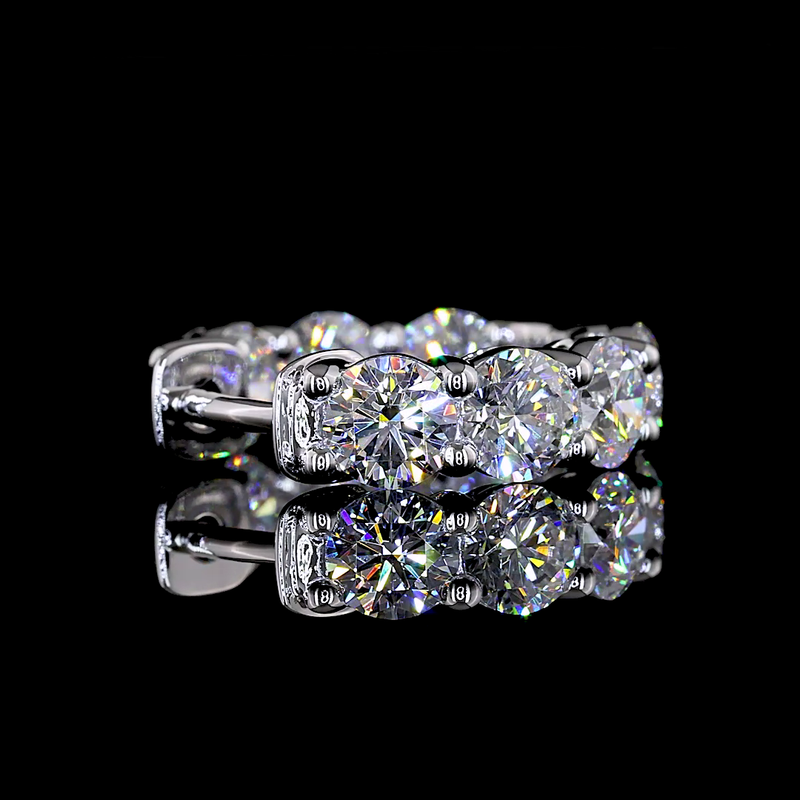 2-3/4ctw Prong Round Huggie Earrings