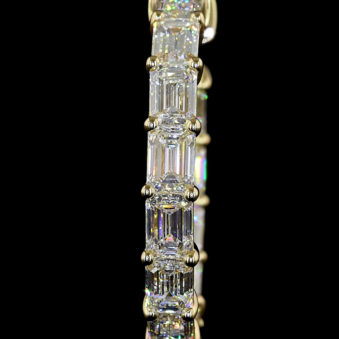 5ctw Prong Emerald Hoop Earrings