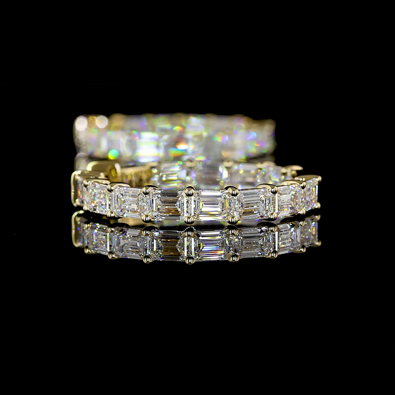 5ctw Prong Emerald Hoop Earrings