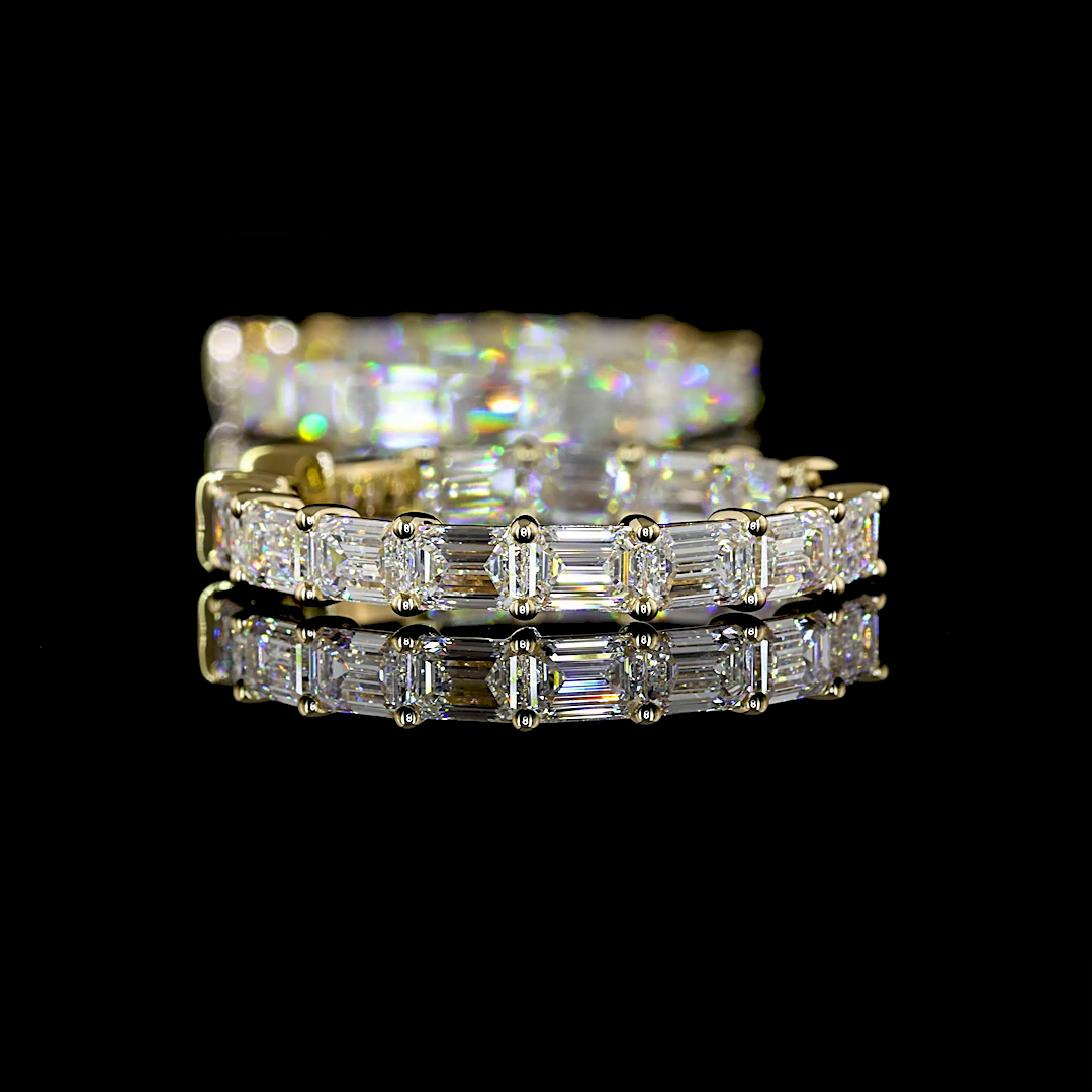 5ctw Prong Emerald Hoop Earrings