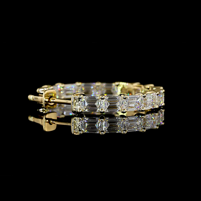 5ctw Prong Emerald Hoop Earrings