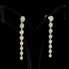 3-1/2ctw Prong Round Drop Earrings