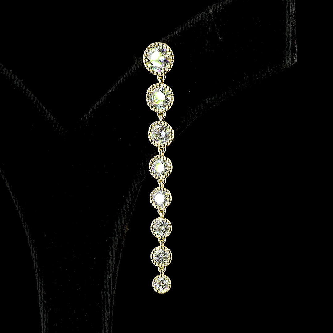 3-1/2ctw Prong Round Hanging Earrings