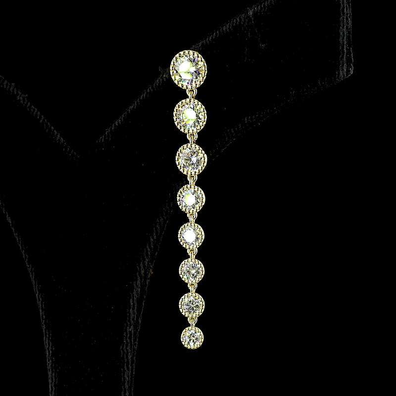 3-1/2ctw Prong Round Hanging Earrings