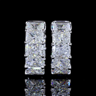 4-1/2ctw Prong East West Radiant Huggie Earrings