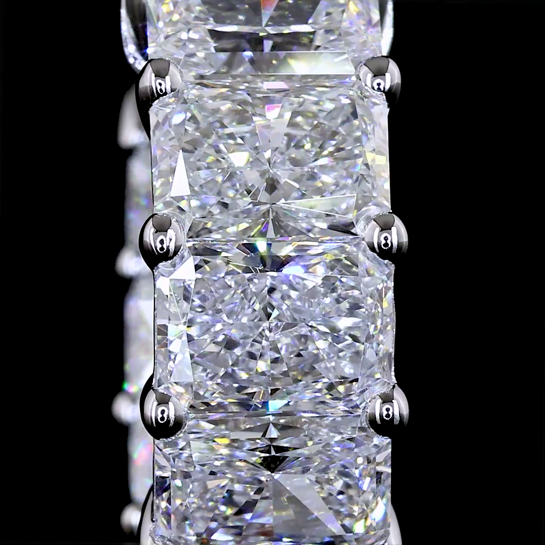 4-1/2ctw Prong East West Radiant Huggie Earrings