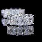 4-1/2ctw Prong East West Radiant Huggie Earrings