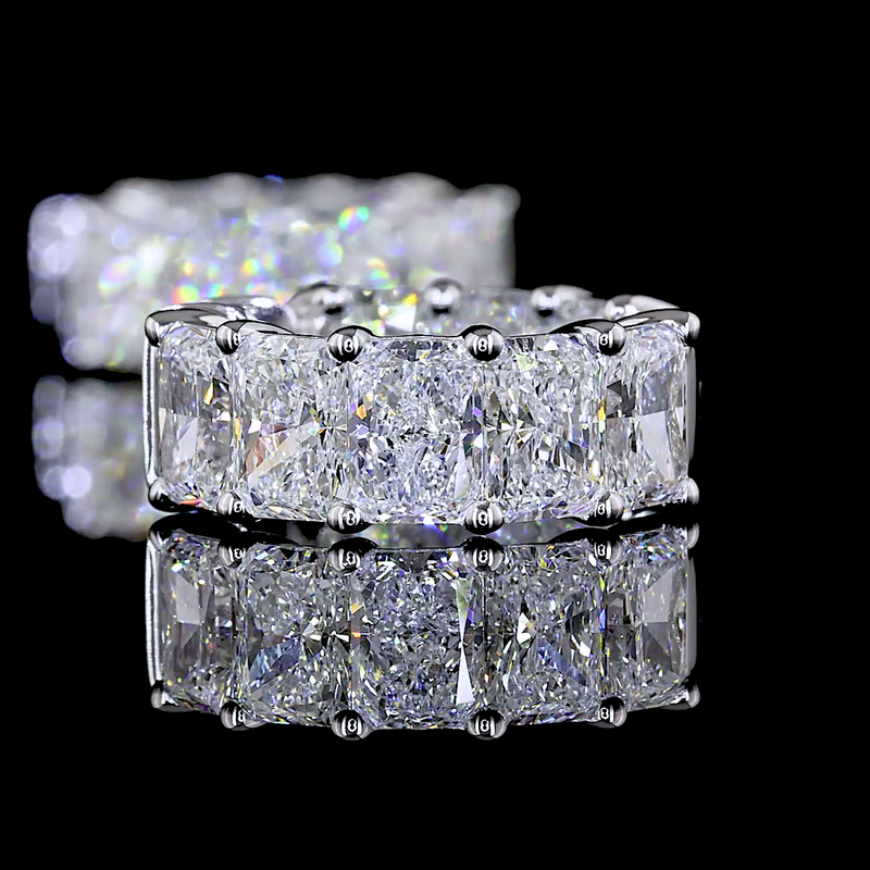 4-1/2ctw Prong East West Radiant Huggie Earrings