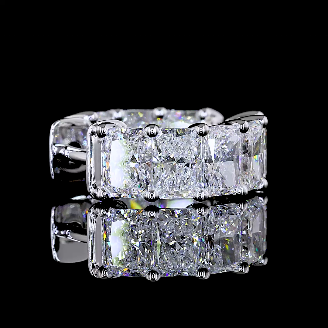 4-1/2ctw Prong East West Radiant Huggie Earrings