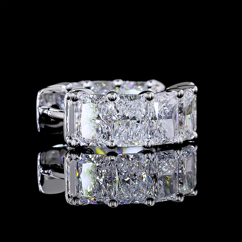 4-1/2ctw Prong East West Radiant Huggie Earrings