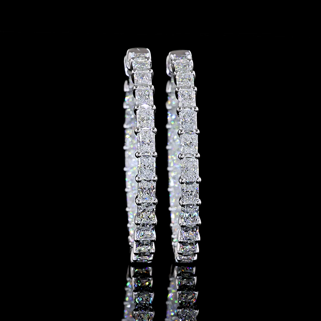 4-1/2ctw Prong Radiant Hoop Earrings