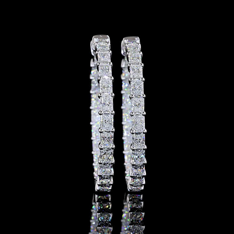 4-1/2ctw Prong Radiant Hoop Earrings