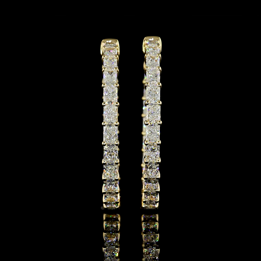 4-1/2ctw Prong Radiant Hoop Earrings