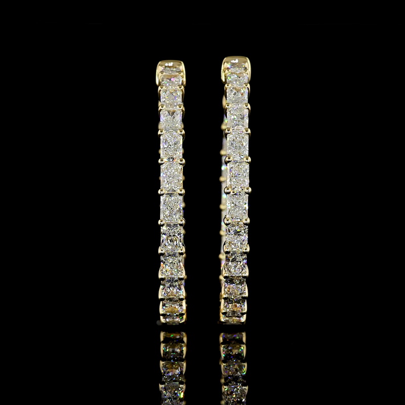 4-1/2ctw Prong Radiant Hoop Earrings